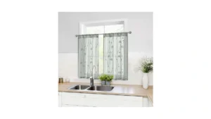Homeideas Sage Green Sheer Kitchen Curtains 30 X 36… Code