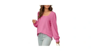 Dokotoo Womens Sweatshirt Square Neck Puff Sleeve… Code