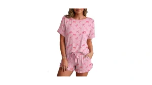 Prinstory Womens Pajama Set 2 Piece Short Sleeve… Code