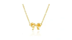 Cicy Bell Bow Necklace For Women 18k Gold Plated… Code