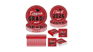 Qzyl 200pcs Graduation Supplies Set 2026 Red… Code