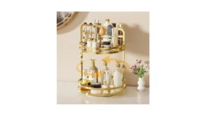 360 Rotating Makeup Organizer 2-tier Gold Perfume… Code