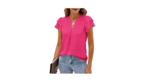 Simplefunhot Pink Blouses For Women Dressy Casual… Code