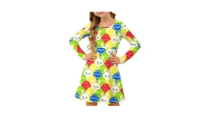 Ithalt Girls Easter Dress Bunny Print Shirts Easter… Code