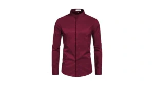 Vancoog Men S Mandarin Collar Cotton Blended Casual… Code