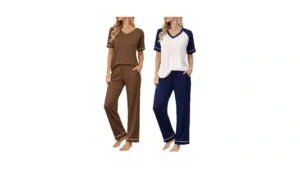 Ekouaer Womens Pajama Set Short Sleeve Pajamas Top… Code