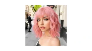 Sarensall Pink Wigs For Women Short Wavy Pastel Bob… Code
