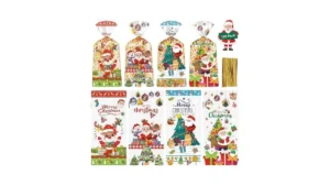 100 Pcs Merry Christmas Treat Bags – Clear Xmas… Code