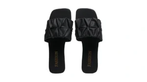 Ecooinviv Women S Pleated Square Toe Slide Sandals… Code