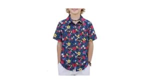 Arshiner Boys Hawaiian Shirt Tropical Short Sleeve… Code