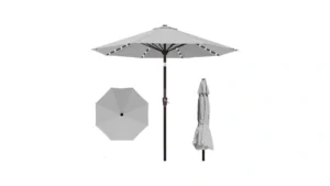 Kingdura 9ft Outdoor Patio Umbrella With Solar… Code