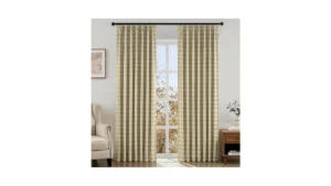 Homeideas 100 Blackout Plaid Pinch Pleated Curtains… Code