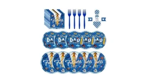 96 Pcs Happy Fathers Day Plates And Napkins Set -… Code