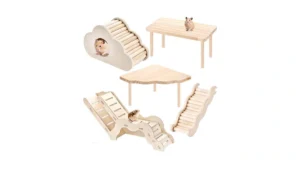 5-in-1 Wooden Hamster Toys Set Hamster House… Coupon