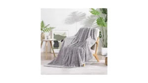 Monbix Cloud Grey Fleece Throw Blanket For Couch-… Code