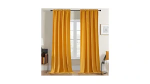 Joydeco Yellow Velvet Curtains 63 Inch Length 2… Code