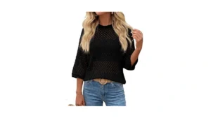 Kirundo Crochet Tops For Women Summer Batwing… Code