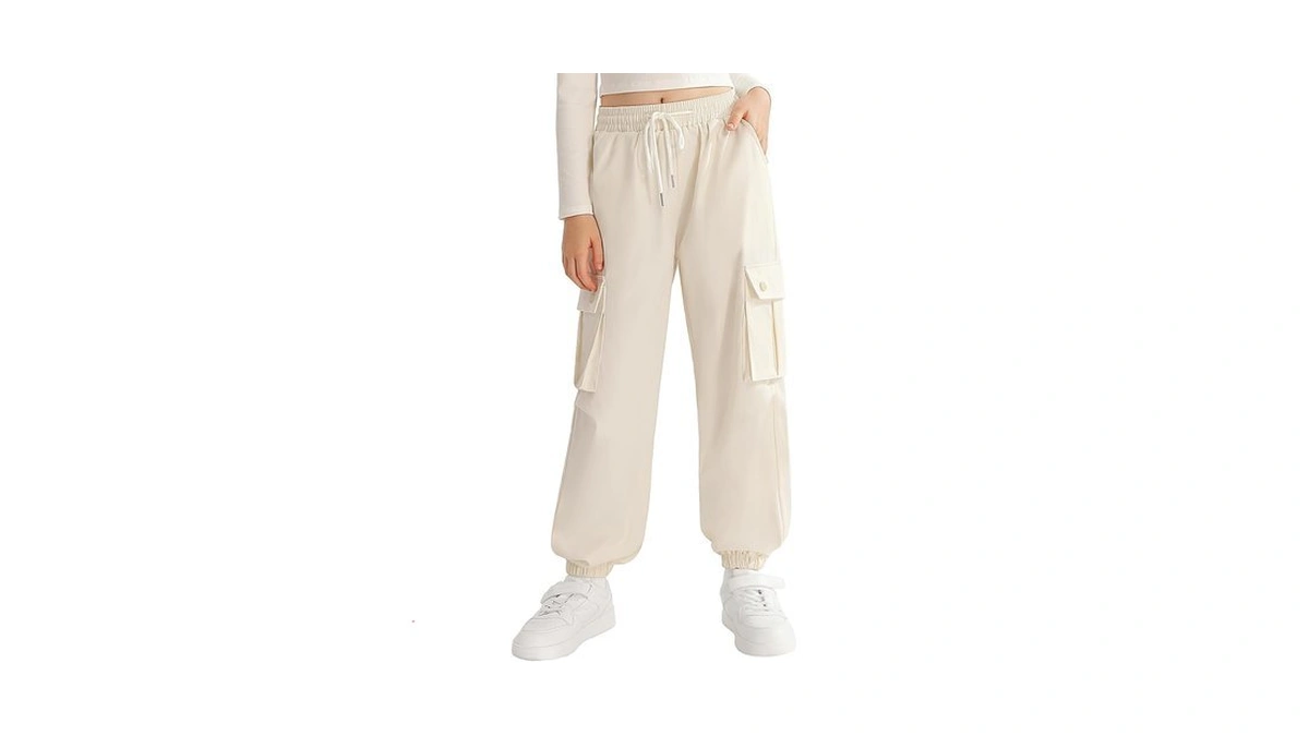 Ninobebe Girls Cargo Jogger Pants For Girls Baggy… Code