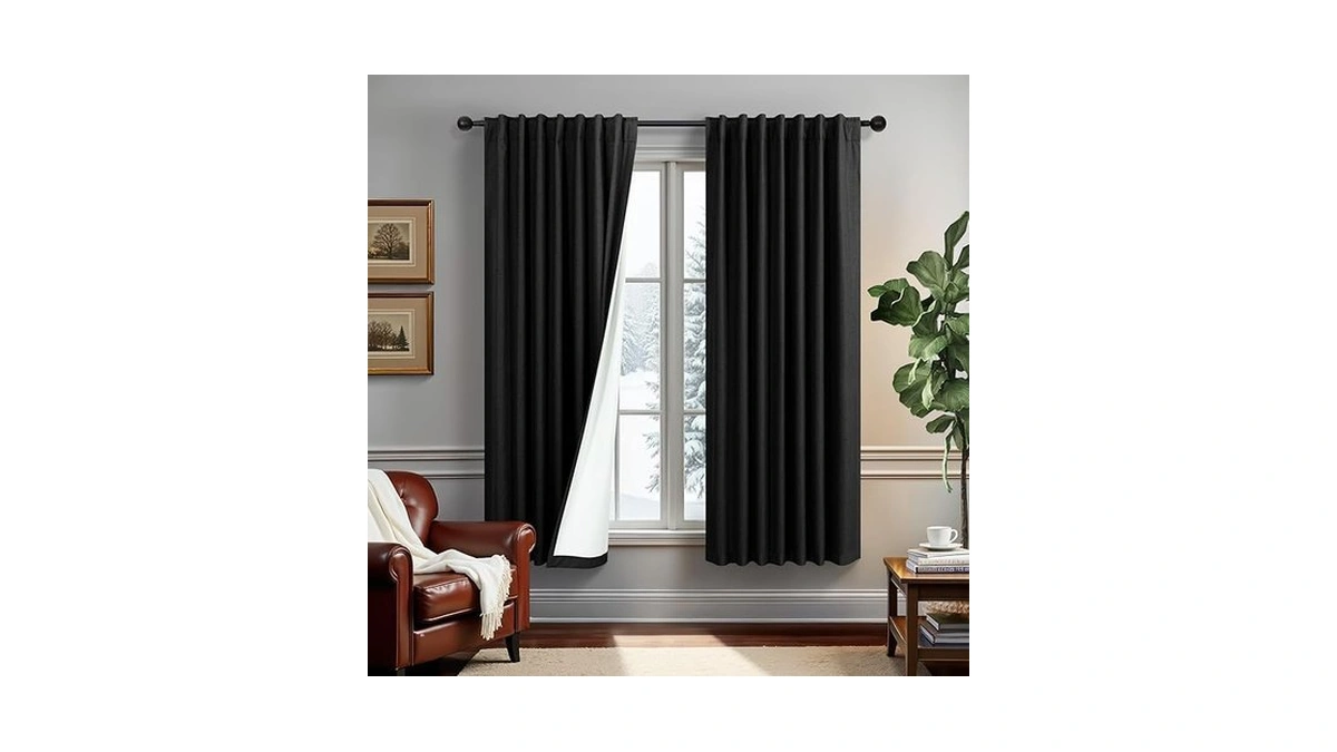 Dancurton Black Blackout Curtains 63 Inch Length… Coupon