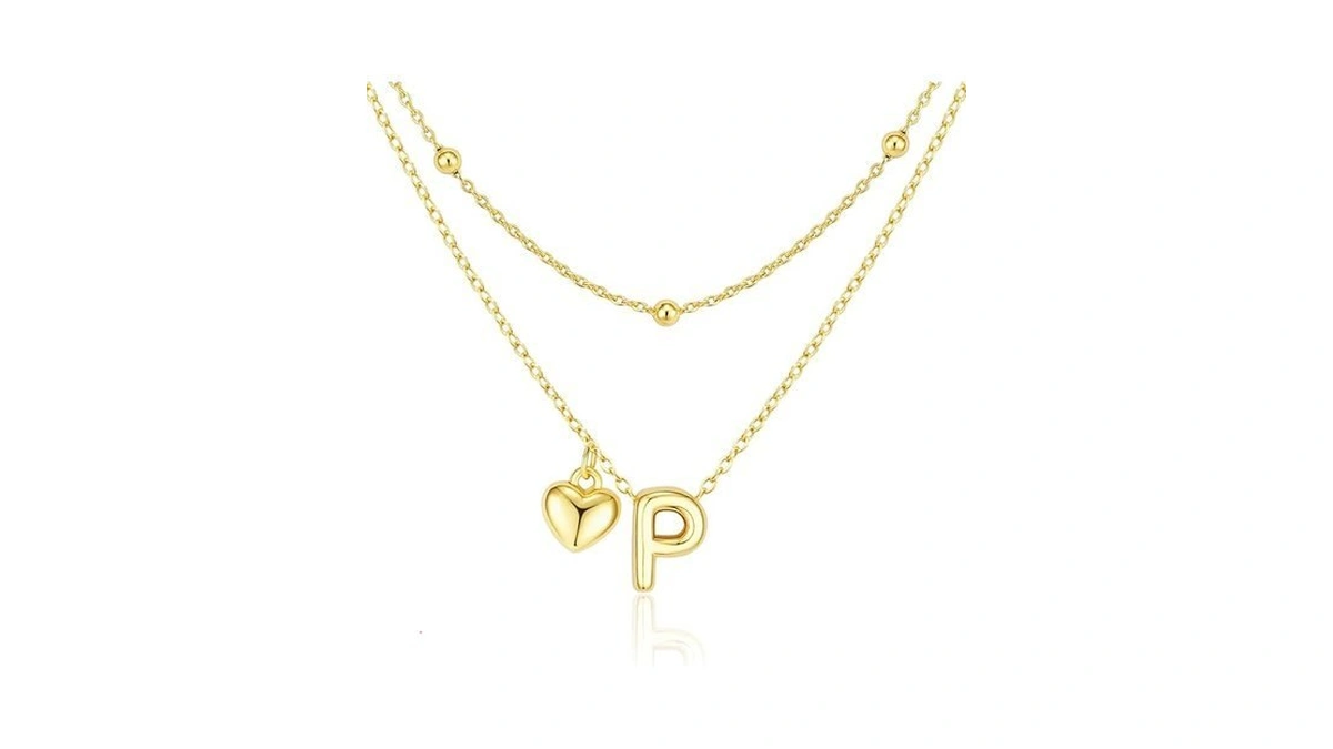 Adoyi Gold Heart Initial Necklaces For Women Hers... - Coupon