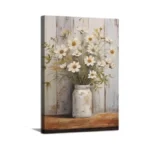 Rustic Farmhouse Daisy Canvas Wall Art Vintage... - Coupon