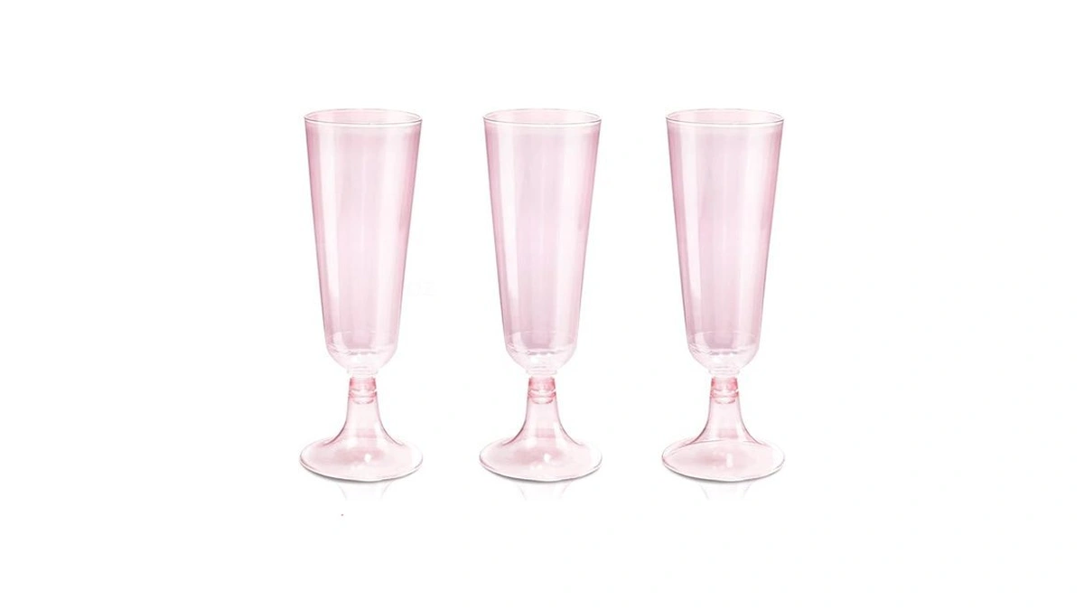 Bucla 60 Pack Pink Plastic Champagne Flutes... - Coupon