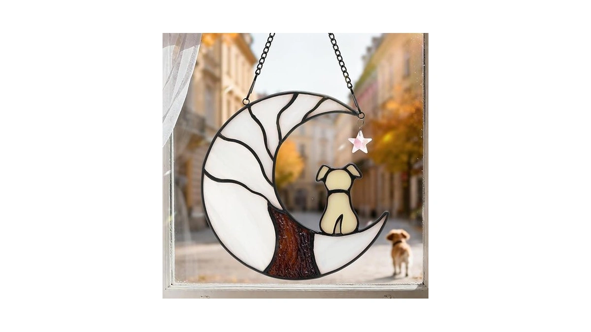 Ayadon Dog Memorial Suncatcher Handmade Stained... - Coupon