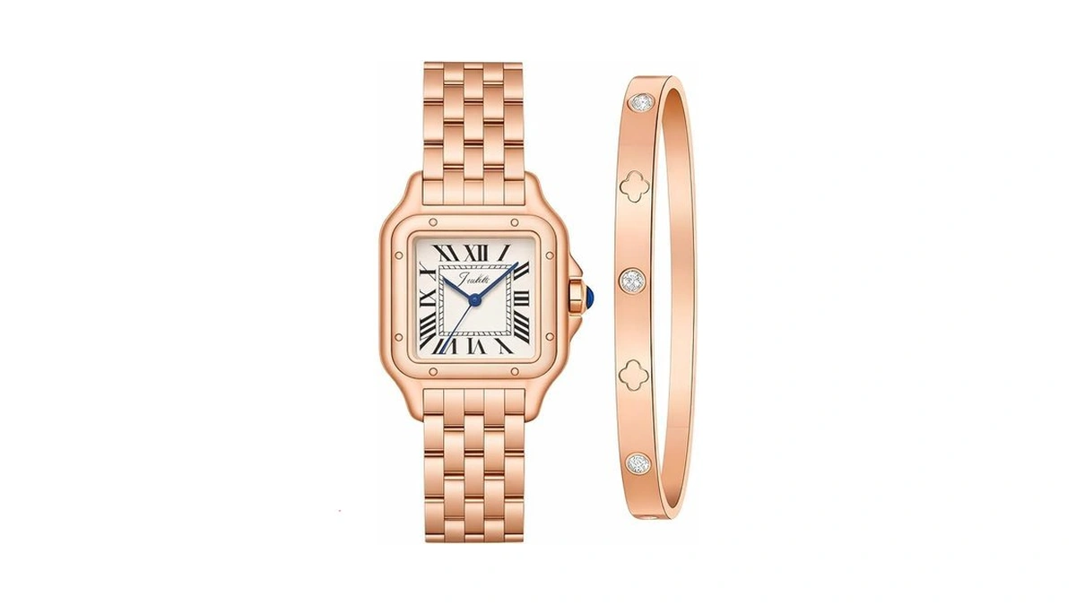 Diicrin Gold Watch And Bracelet Set For Women... - Coupon