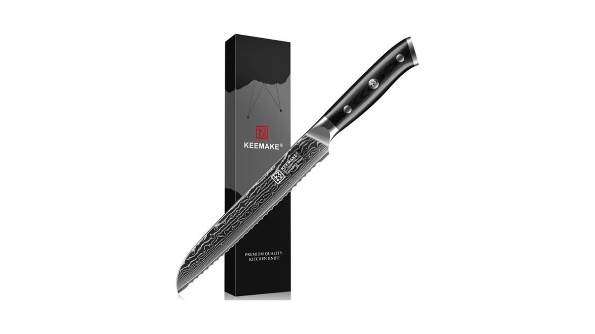 Keemake Serrated Bread Knife 8 Inch Japanese... - Coupon