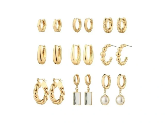Hilxury 9 Pairs Gold Chunky Hoop Earrings Set For… – Coupon