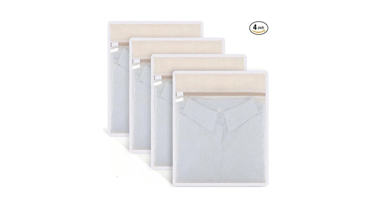Dntorx 4 Pack Durable Cotton Mesh Laundry Bags For... - Coupon