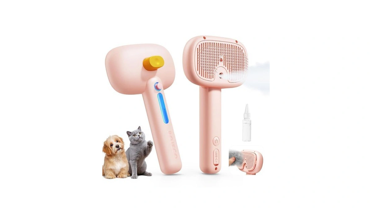 Rojeco 3-in-1 Pet Steam Brush For Cats Dogs -... - Coupon