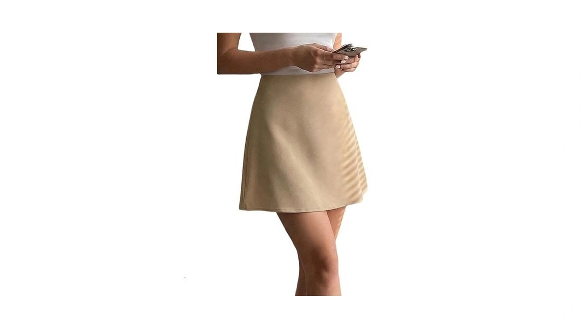 Mist Azur Women S Elegant Silky Satin Mini Skirt... - Coupon