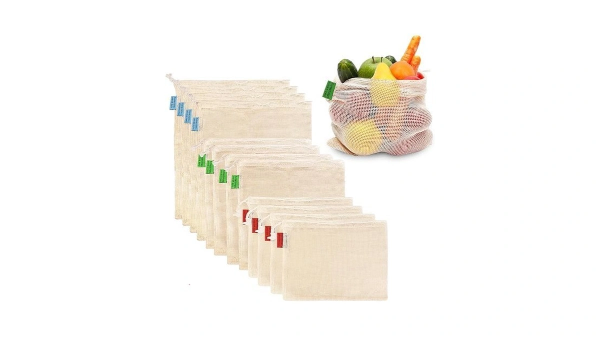 Ycsst 12 Pack Reusable Cotton Mesh Produce Bags -... - Coupon