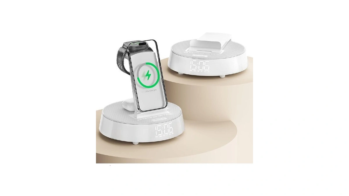 Alarm Clock With Wireless Charging Station Clock... - Coupon