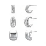 Perogeerjew 3pairs Small Silver Huggie Hoop... - Coupon