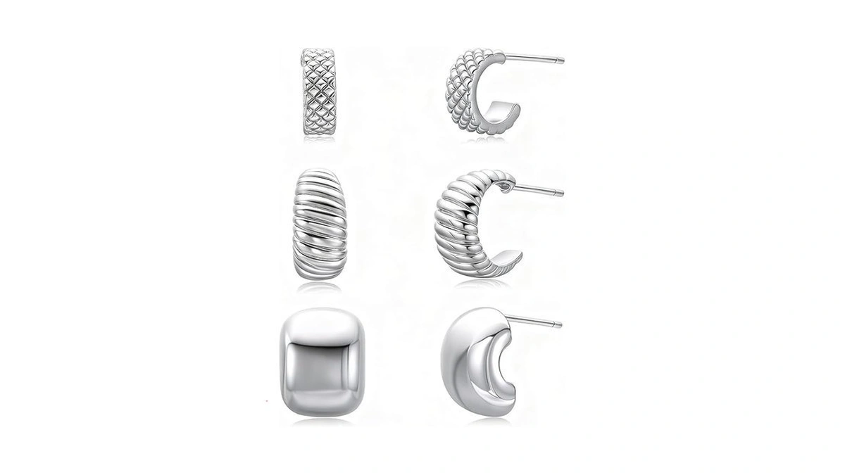 Perogeerjew 3pairs Small Silver Huggie Hoop... - Coupon