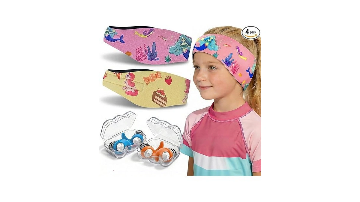 Swimming Headband For Kids - 2 Pairs Waterproof Ear... - Coupon