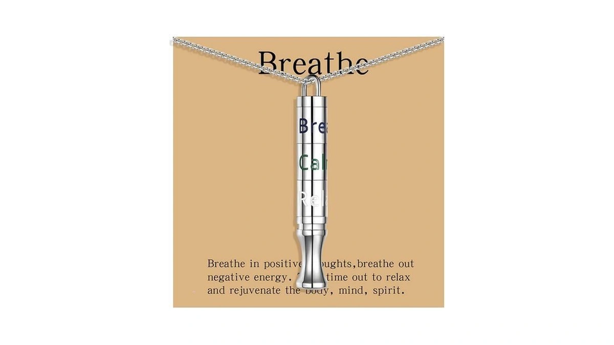 Fidget Necklace With Spinning Calm Breathe Relax... - Coupon