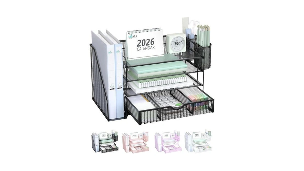 Wali Desk File Organizer 4 Tier Desktop Paper... - Coupon