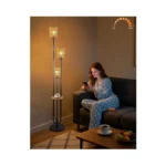 Acohook 63in Dimmable Floor Lamp With Shelf Black... - Coupon