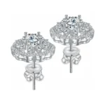 Stud Earrings Moissanite Sunflower S925 Sterling... - Coupon