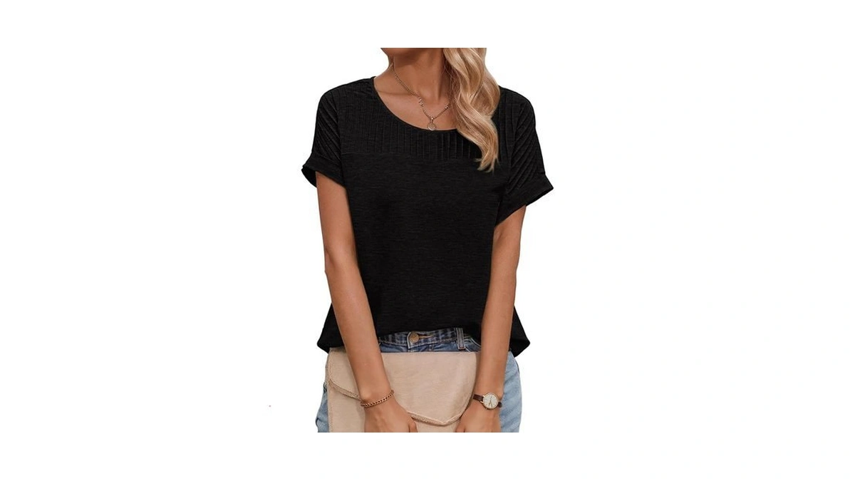 Dokotoo Tops For Women Dressy Casual Crew Neck... - Coupon