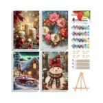 Xtcixal 4 Pack Paint By Numbers Kit For Adults With... - Coupon