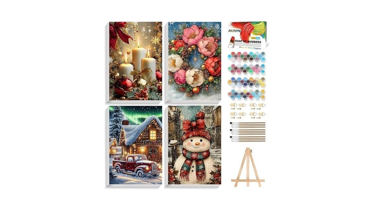 Xtcixal 4 Pack Paint By Numbers Kit For Adults With... - Coupon