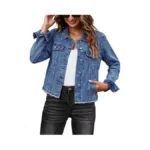 Luvamia Jeans Jacket For Women Long Denim Jacket... - Coupon