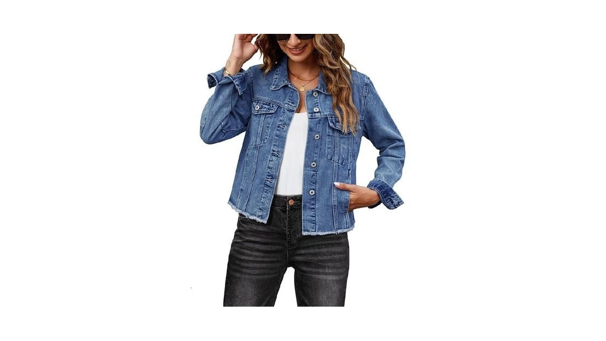 Luvamia Jeans Jacket For Women Long Denim Jacket... - Coupon