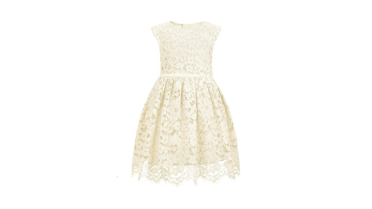 Allovin Girls Toddlers Sleeveless A-line Lace Party... - Coupon