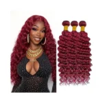 Lumwav 99j Burgundy Deep Wave Human Hair Bundles 8... - Coupon