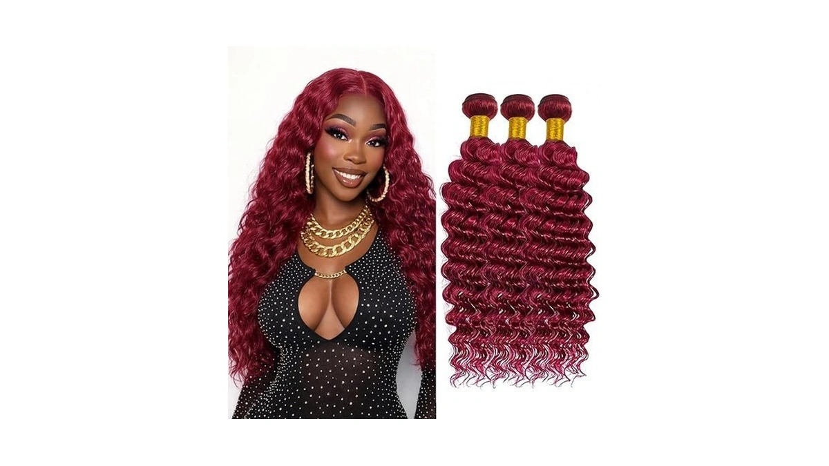 Lumwav 99j Burgundy Deep Wave Human Hair Bundles 8... - Coupon